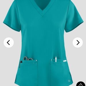 Teal V-Neck Women's Top